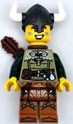 Preowned LEGO® Minifigure – LEGO® Ideas idea168 Viking Archer Male Olive Green Tunic Dark O