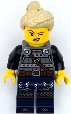 Preowned LEGO® Minifigure – LEGO® Ideas idea170 Viking Shield-Maiden Dark Bluish Gray and S