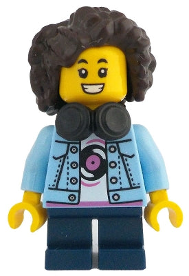 Preowned LEGO® Minifigure – LEGO Ideas (CUUSOO) idea204 Child - Girl, Bright Light Blue Denim Jacket, Dark Blue Short Legs, H