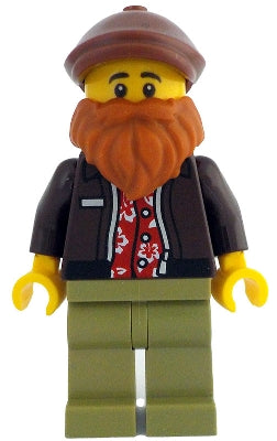 Preowned LEGO® Minifigure – LEGO Ideas (CUUSOO) idea214 Photographer - Male, Dark Brown Jacket over Red Shirt, Olive Green Le