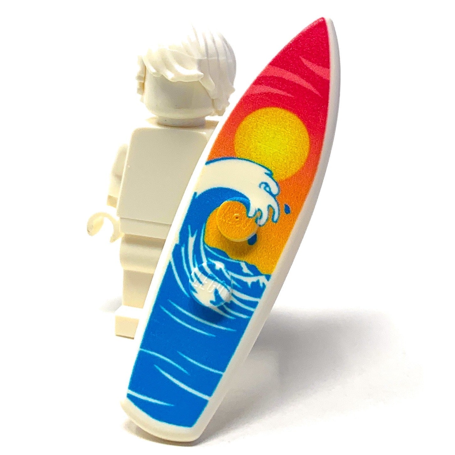 Brickshow Shop B3 Customs® Printed Sunset Wave Surfboard made from LEGO® bricks Building Kit