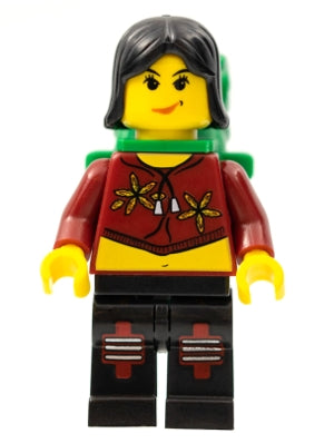 Preowned LEGO® Minifigure – Island Xtreme Stunts ixs012 Xtreme Stunts Sky Lane Black Female