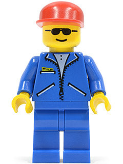 Preowned LEGO® Minifigure – Town jbl001 Jacket Blue Blue Legs Red Cap Sunglasses