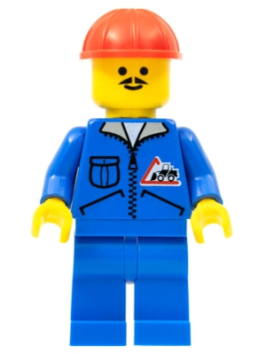 Preowned LEGO® Minifigure – Town jbl002 Bulldozer Logo Blue Legs Red Construction Helmet