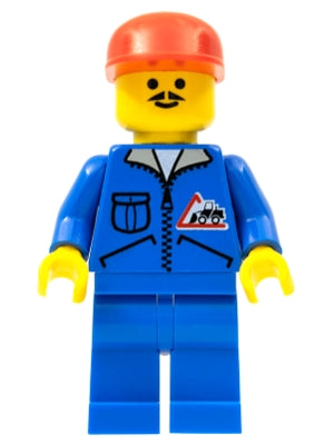 Preowned LEGO® Minifigure – Town jbl009 Bulldozer Logo Blue Legs Red Cap