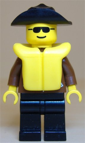 Preowned LEGO® Minifigure – Town jbr014 Jacket Brown Black Legs Black Wide Brim Hat Life Ja