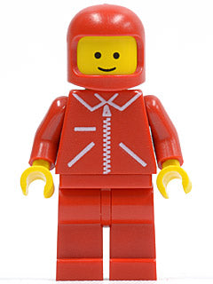 Preowned LEGO® Minifigure – Town jred018 Jacket Red w/Zipper Red Arms Red Legs Red Classic