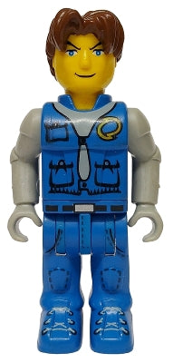 Preowned LEGO® Minifigure – Jack Stone js002 Jack Stone Blue Jacket Blue Pants Gray Shirt