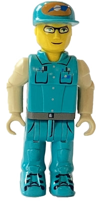 Preowned LEGO® Minifigure – Jack Stone js023 Crewman w/Dark Turquoise Shirt and Pants Tan A