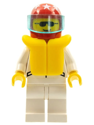 LEGO® Minifigure Town jstr002 Jacket 2 Stars White White Legs Red Helmet 7 White