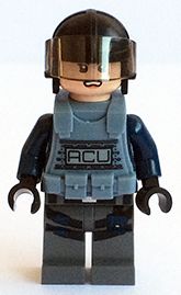 Preowned LEGO® Minifigure – Jurassic World jw007 ACU Trooper Female Black Aviator Cap w/Tra