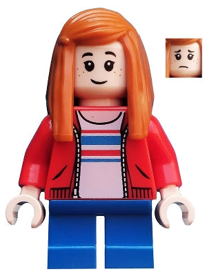 Preowned LEGO® Minifigure – Jurassic World jw024 Maisie Lockwood Red Jacket Dark Orange Hai