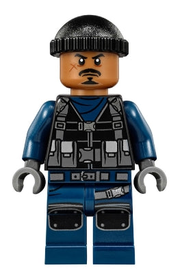Preowned LEGO® Minifigure – Jurassic World jw033 ACU Guard Male Black Knit Cap Medium Nouga