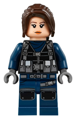 Preowned LEGO® Minifigure – Jurassic World jw034 ACU Guard Female Dark Brown Hair Light Nou