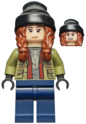 Preowned LEGO® Minifigure – Jurassic World jw078 Maisie Lockwood Olive Green Jacket Black B