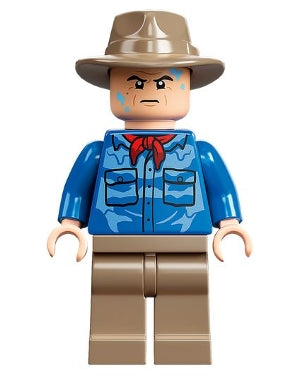 Preowned LEGO® Minifigure – Jurassic World jw096 Dr. Alan Grant Blue Shirt w/Water Stains D