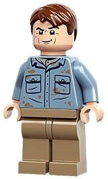 Preowned LEGO® Minifigure – Jurassic World jw111 Dr. Alan Grant Sand Blue Shirt w/Pockets a