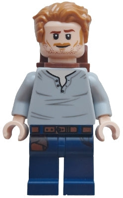Preowned LEGO® Minifigure – Jurassic World jw117 Owen Grady Open Neck Shirt Backpack