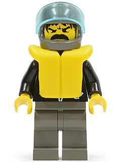 LEGO® Minifigure Town lea007 Leather Jacket w/Zippers Dark Gray Legs and Helmet