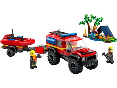 LEGO® City 60412 4x4 Fire Truck with Rescue Boat Building Kit