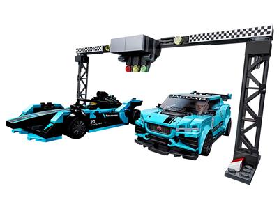 LEGO® SPEED CHAMPIONS 76898 - Formula E Panasonic Jaguar Racing GEN2 Car & Jaguar I-PACE eTROPHY Preowned Building Kit