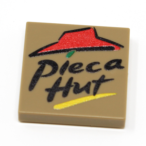 Pieca Hut (Pizza) - Custom Printed 2x2 Tile made using LEGO part