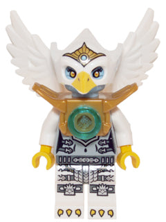 Preowned LEGO® Minifigure – LEGENDS OF CHIMA loc071 Eris Silver Outfit Pearl Gold Light Arm