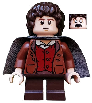 Preowned LEGO® Minifigure – The Hobbit & TLOTR lor003 Frodo Baggins Dark Bluish Gray Cape