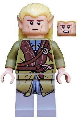 Preowned LEGO® Minifigure – The Hobbit & TLOTR lor015 LEGO®las Olive Green Robe Long Cheek