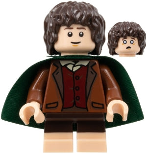 Preowned LEGO® Minifigure – The Hobbit & TLOTR lor112 Frodo Baggins Dark Green Cape Light N
