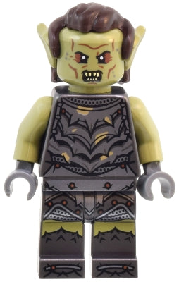 Preowned LEGO® Minifigure – The Hobbit and The Lord of the Rings lor135 Orc - Olive Green Head, Pearl Dark Gray Armor with Di