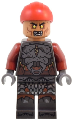 Preowned LEGO® Minifigure – The Hobbit and The Lord of the Rings lor138 Orc - Medium Nougat Head, Pearl Dark Gray Armor, Red