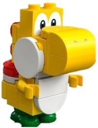 Preowned LEGO® Minifigure – Super Mario mar0111 Yellow Yoshi White Tile Round 1 x 2 Half on