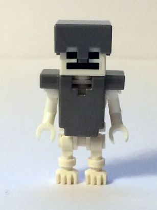 Preowned LEGO® Minifigure – Minecraft min018 Skeleton Minecraft Flat Silver Helmet and Armo