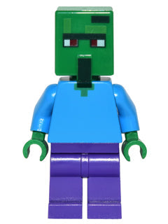 Preowned LEGO® Minifigure – Minecraft min030 Zombie Villager Dark Azure Torso