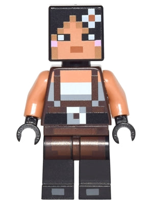 Preowned LEGO® Minifigure – Minecraft min035 Minecraft Skin 2 Pixelated Female w/Flower and