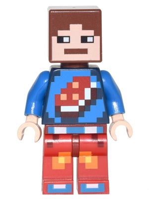 Preowned LEGO® Minifigure – Minecraft min040 Minecraft Skin 7 Pixelated Blue Shirt w/Porkch