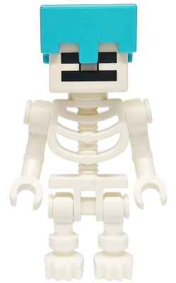 Preowned LEGO® Minifigure – Minecraft min178 Skeleton, Minecraft - Medium Azure Helmet