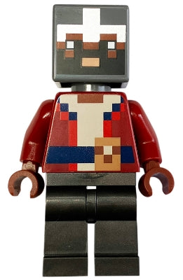 Preowned LEGO® Minifigure – Minecraft min181 Hero - Dark Red Torso, Pearl Dark Gray Legs