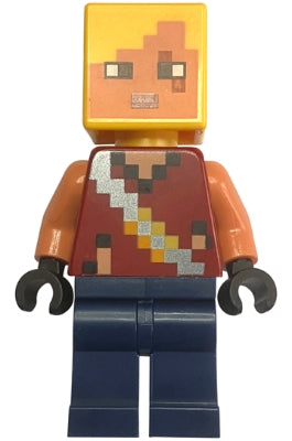 Preowned LEGO® Minifigure – Minecraft min190 Hero - Dark Red Torso, Dark Blue Legs