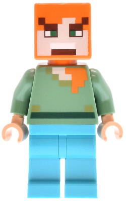 Preowned LEGO® Minifigure – Minecraft min197 (Alex - Medium Azure Legs, Angry)