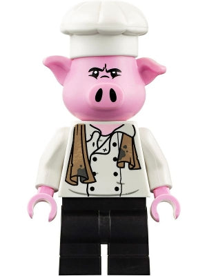 Preowned LEGO® Minifigure – Monkie Kid mk008 Pigsy White Chef Jacket w/Dirty Towel Black Me