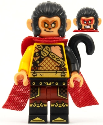 Preowned LEGO® Minifigure – Monkie Kid mk029 Evil Macaque Gold and Dark Red Amor Red Cape