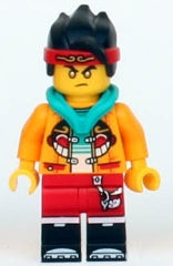 Preowned LEGO® Minifigure – Monkie Kid mk041 Monkie Kid Bright Light Orange Open Jacket w/M