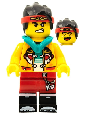 Preowned LEGO® Minifigure – Monkie Kid mk053 Monkie Kid Bright Light Orange Open Jacket w/M