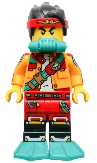 Preowned LEGO® Minifigure – Monkie Kid mk065 Monkie Kid Bright Light Orange Open Jacket w/S