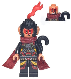 Preowned LEGO® Minifigure – Monkie Kid mk075 Evil Macaque Black and Red Armor Dark Red Cape