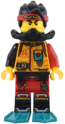 Preowned LEGO® Minifigure – Monkie Kid mk121 Monkie Kid Bright Light Orange Diving Suit Bla