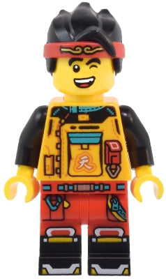 Preowned LEGO® Minifigure – Monkie Kid mk172 Monkie Kid - Bright Light Orange Racing Suit, Red Legs