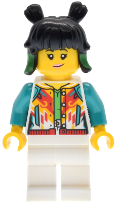 Preowned LEGO® Minifigure – mk176 Mei - White Jacket with Buttons, White Legs